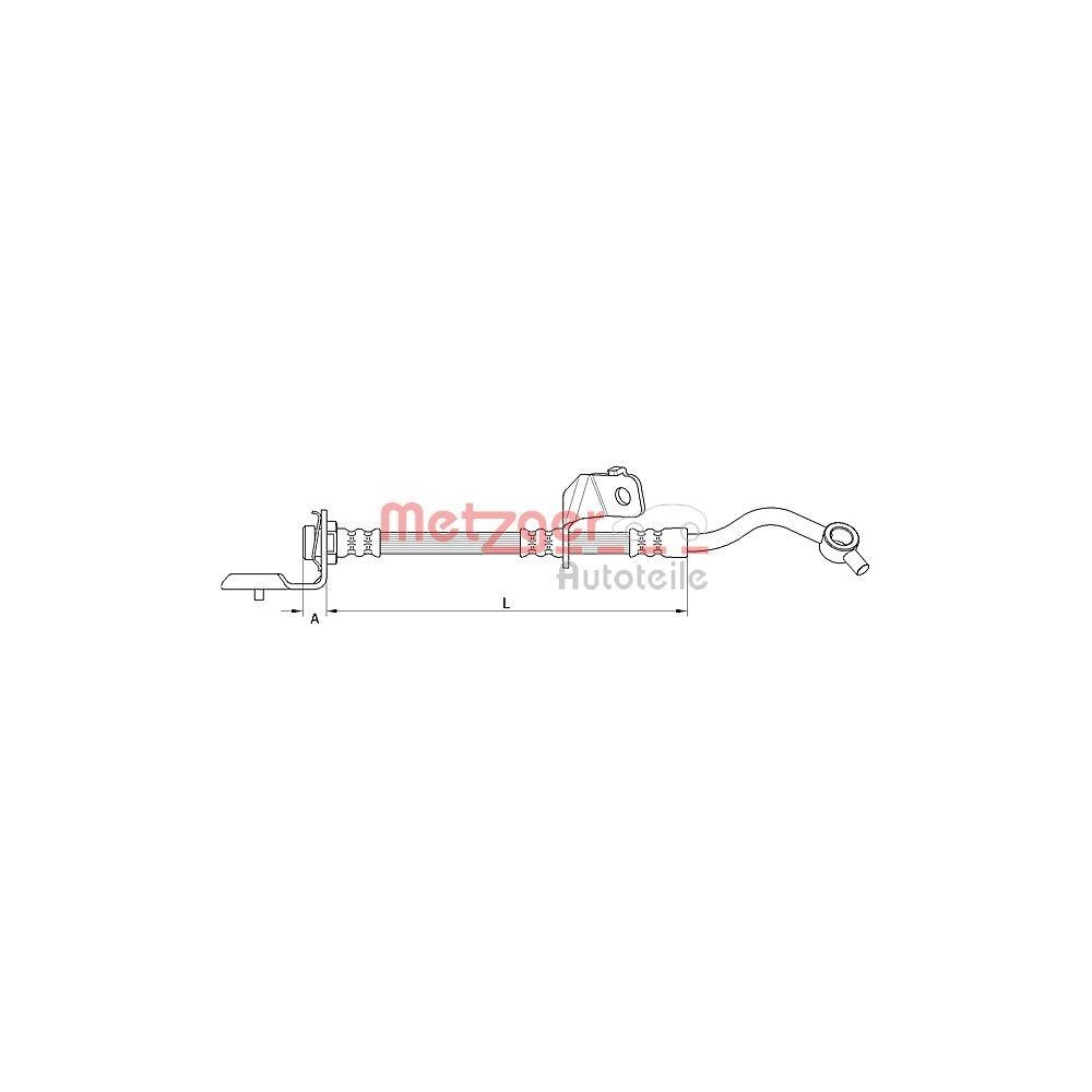 Bremsschlauch METZGER 4110820 für HYUNDAI KIA, Vorderachse rechts