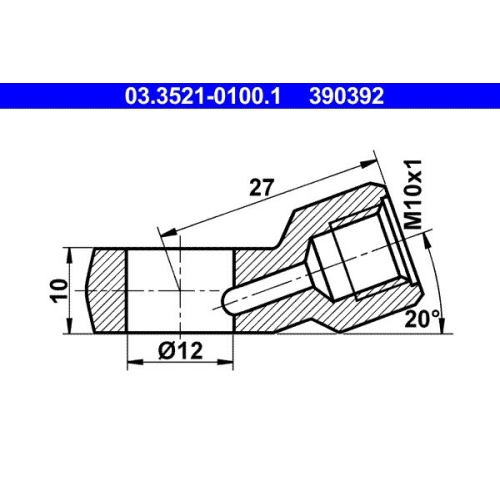 Ringstutzen, Rohrleitung ATE 03.3521-0100.1 für BMW HANOMAG MAGIRUS-DEUTZ STEYR