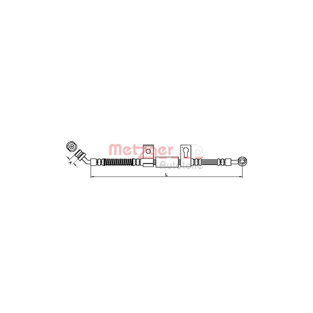 Bremsschlauch METZGER 4110827 für KIA, Vorderachse links