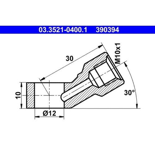 Ringstutzen, Rohrleitung ATE 03.3521-0400.1 für BMW MERCEDES-BENZ STEYR VAG