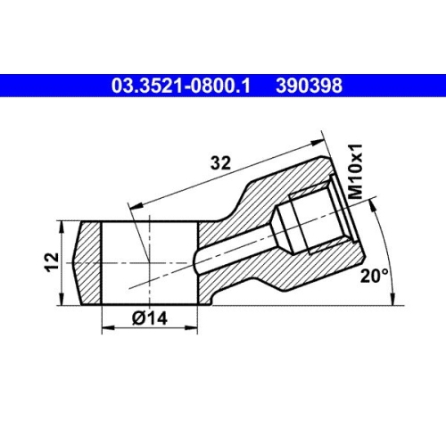 Ringstutzen, Rohrleitung ATE 03.3521-0800.1 für HANOMAG MERCEDES-BENZ