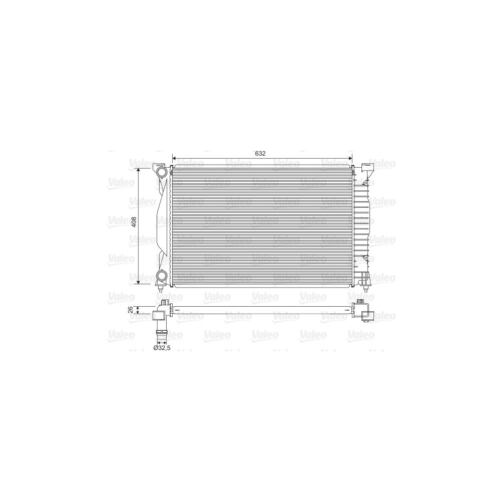 Kühler, Motorkühlung VALEO 734269 für AUDI SEAT