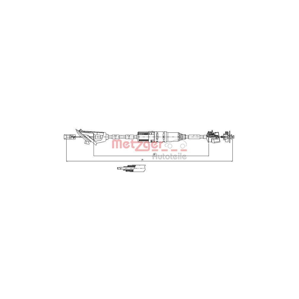 Seilzug, Kupplungsbetätigung METZGER 11.3215 für PEUGEOT