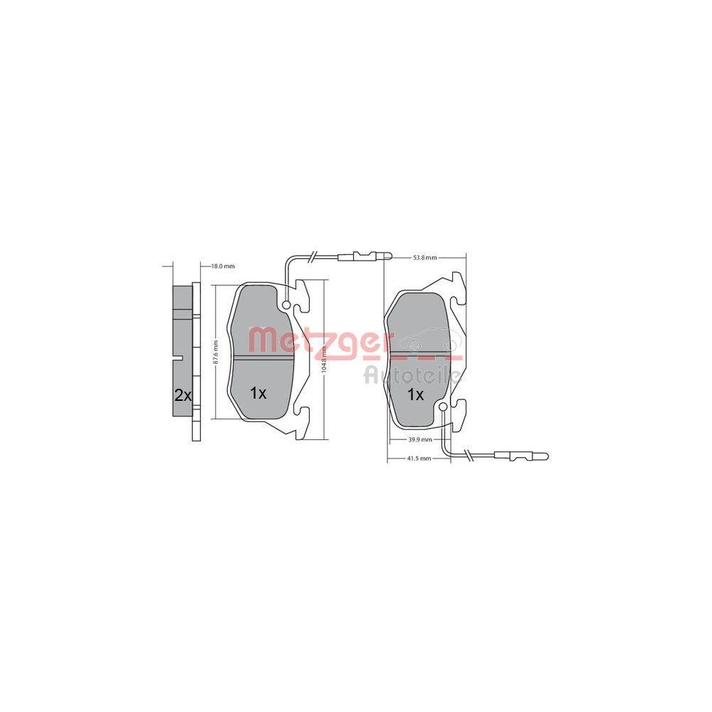 Bremsbelagsatz, Scheibenbremse METZGER 1170195 GREENPARTS für PEUGEOT RENAULT