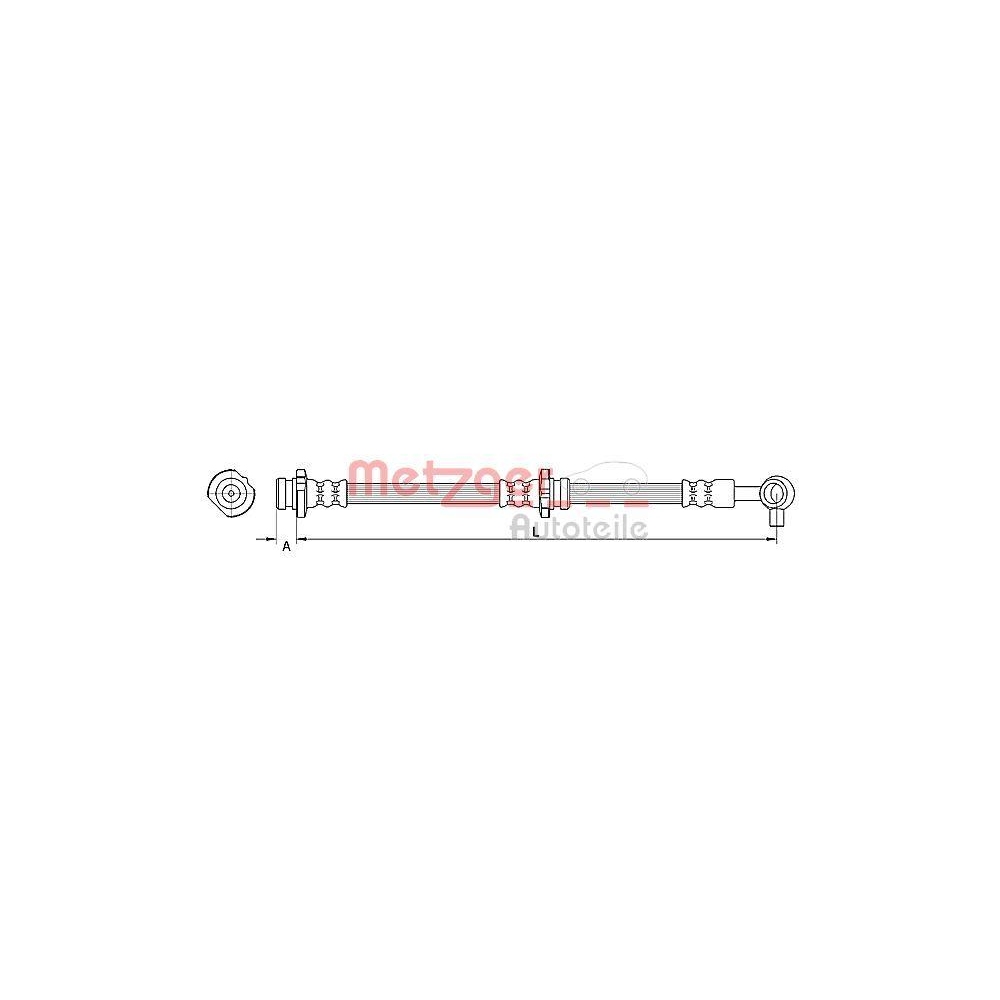 Bremsschlauch METZGER 4110848 für NISSAN, Vorderachse links