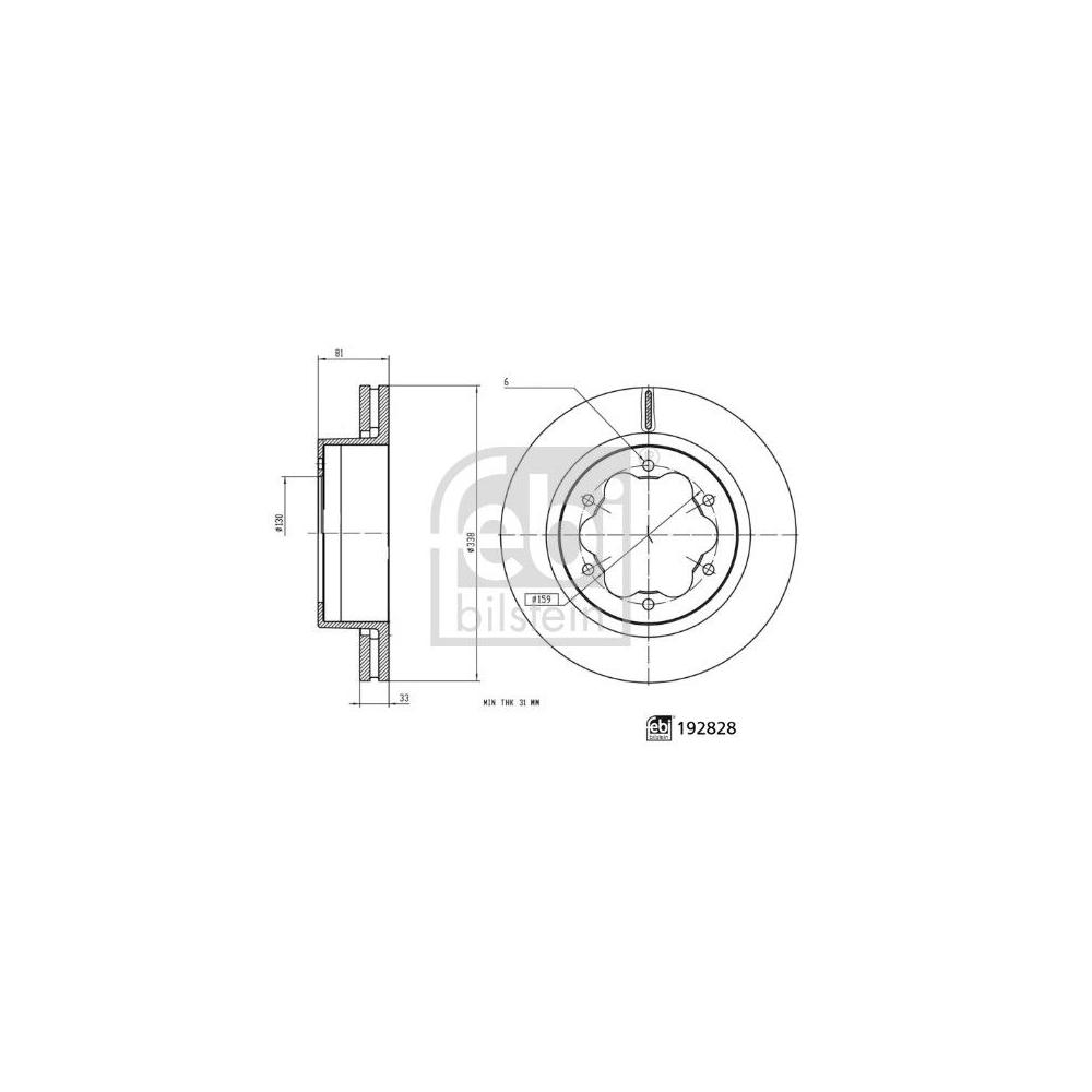 Bremsscheibe FEBI BILSTEIN 192828 für FORD FORD USA FORD MOTOR COMPANY