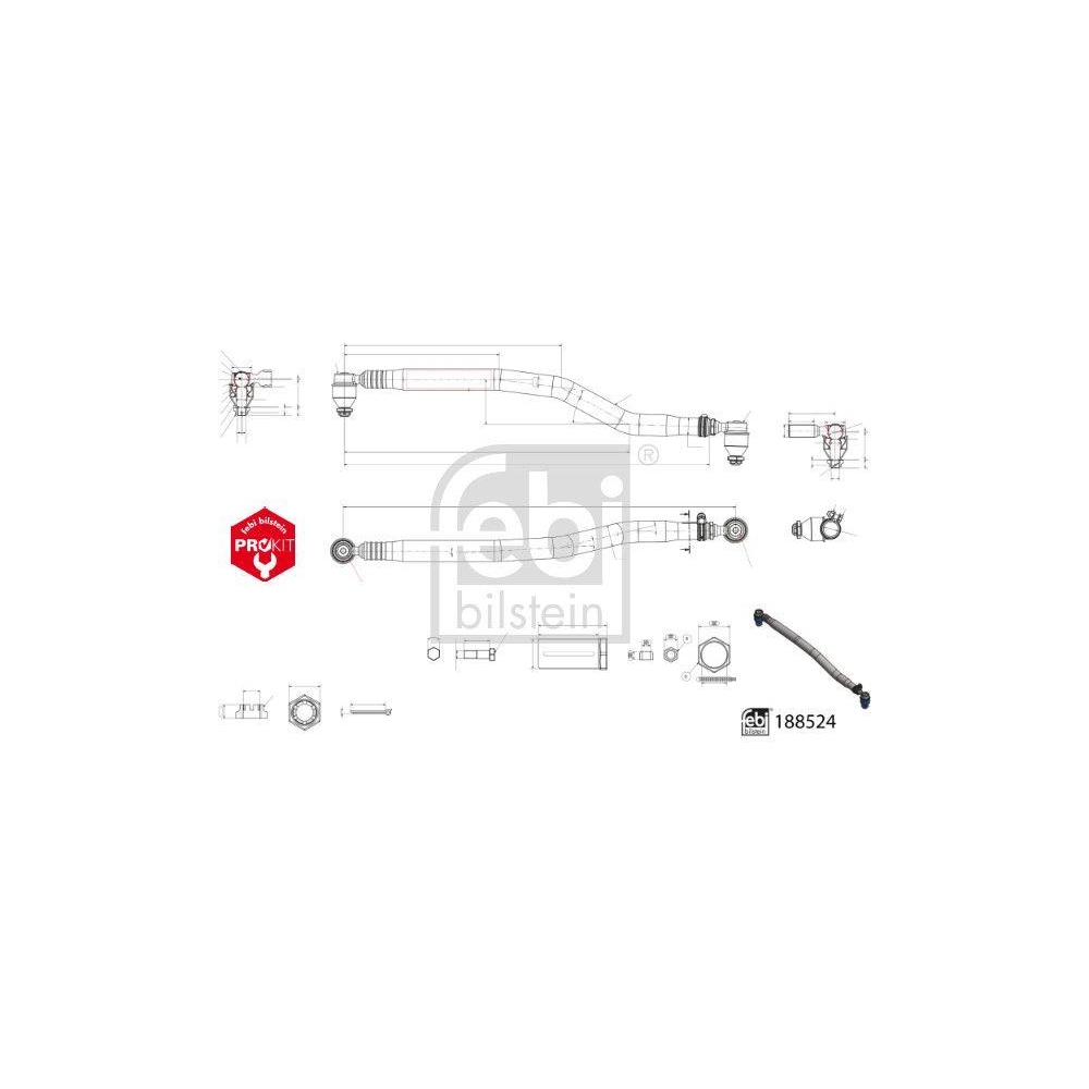 Lenkstange FEBI BILSTEIN 188524 ProKit für VOLVO, Vorderachse, außen