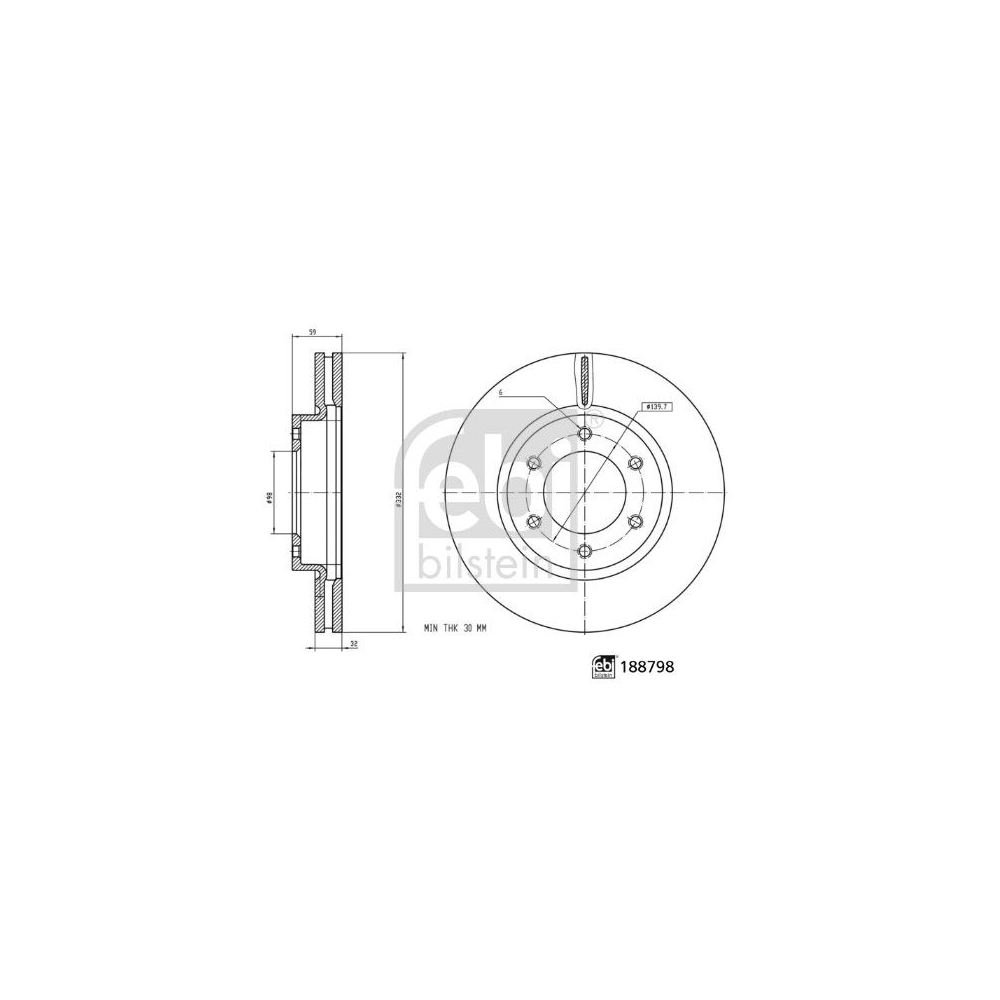 Bremsscheibe FEBI BILSTEIN 188798 für FORD FORD MOTOR COMPANY, Vorderachse