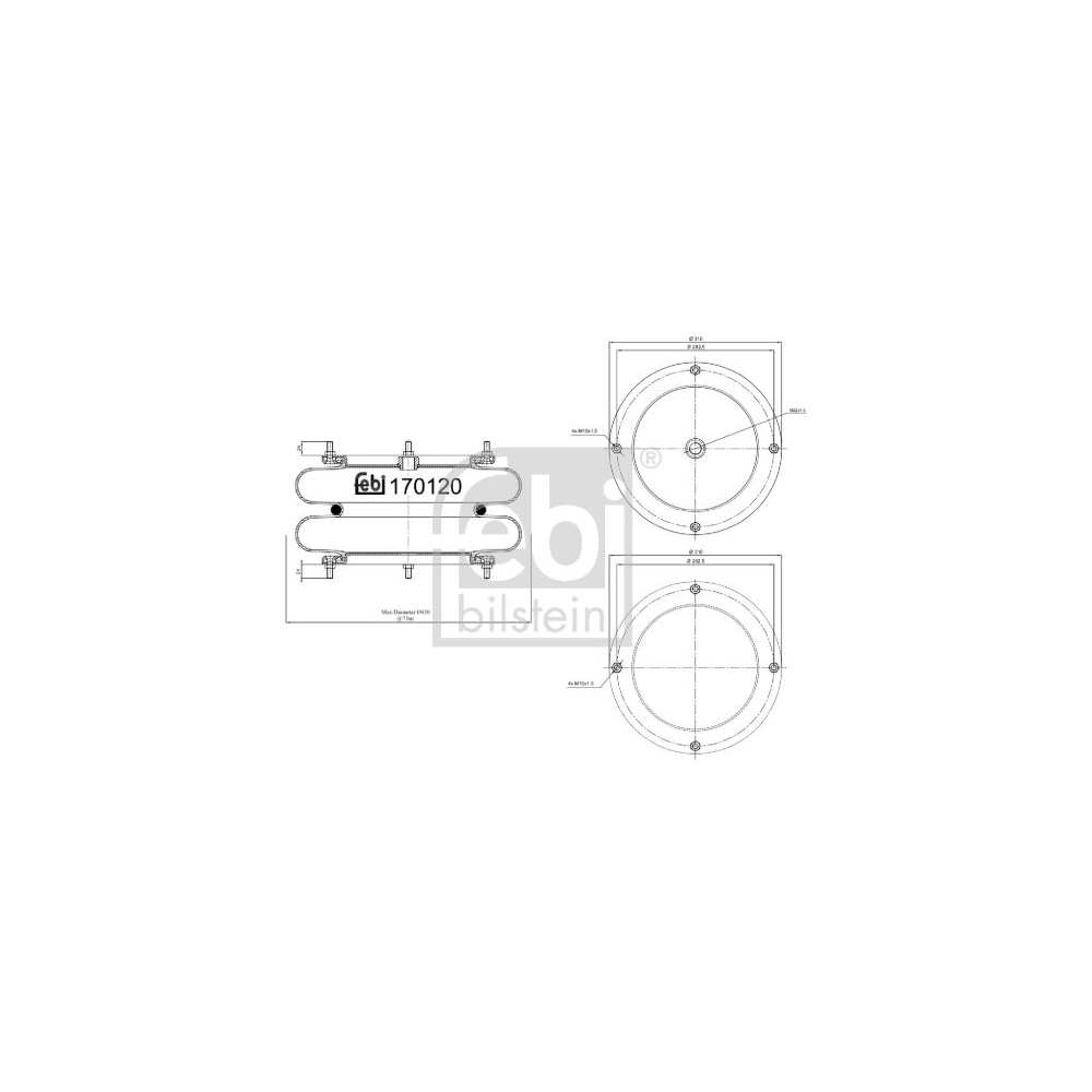 Febi Bilstein 170120 Luftfederbalg für Liftachse, 1 Stück