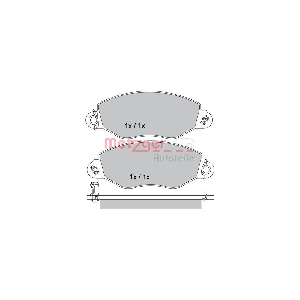 Bremsbelagsatz, Scheibenbremse METZGER 1170210 für FORD, Vorderachse