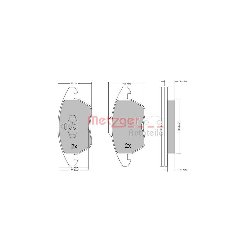 Bremsbelagsatz, Scheibenbremse METZGER 1170211 GREENPARTS für CITROËN VAG