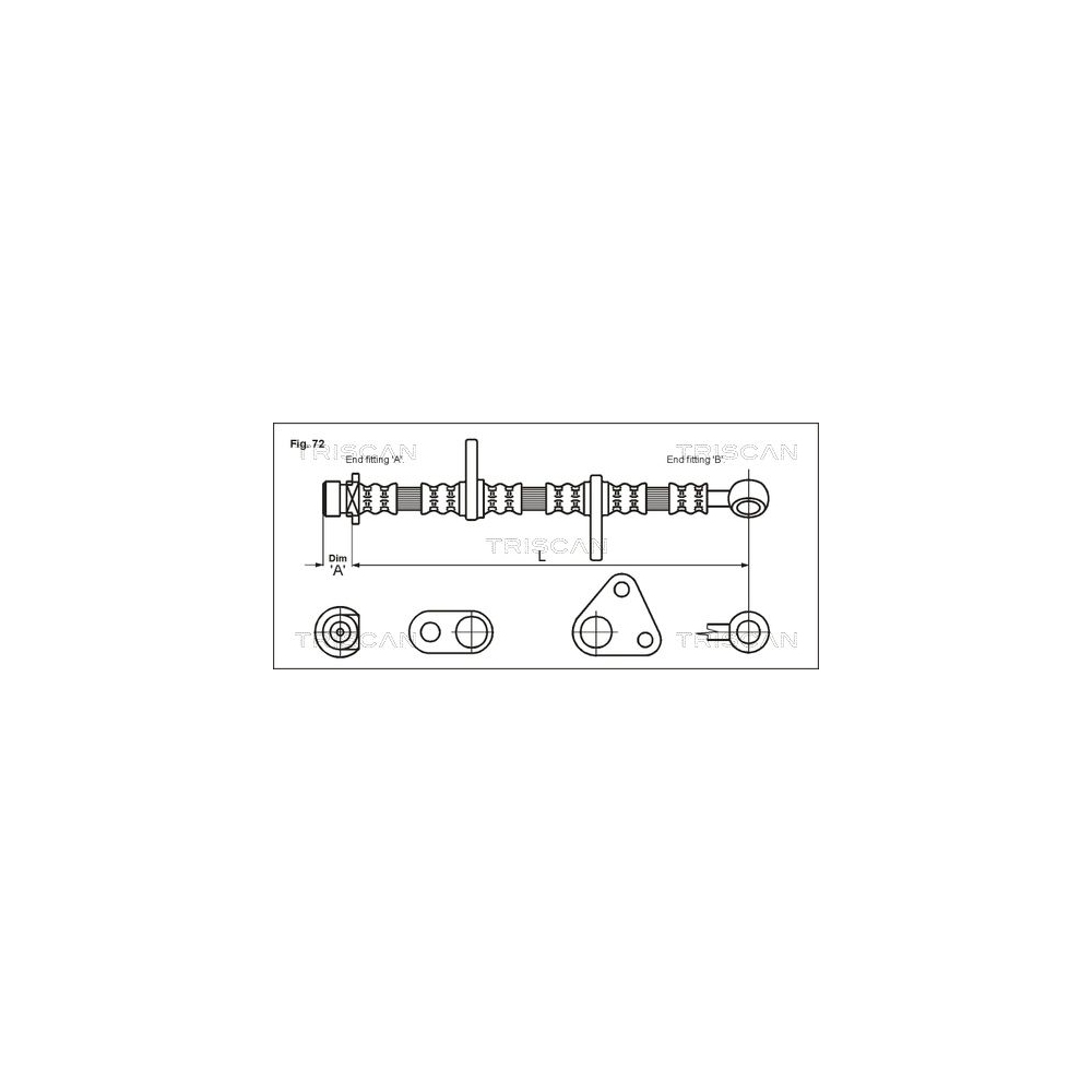 Bremsschlauch TRISCAN 8150 40109 für HONDA, Vorderachse links