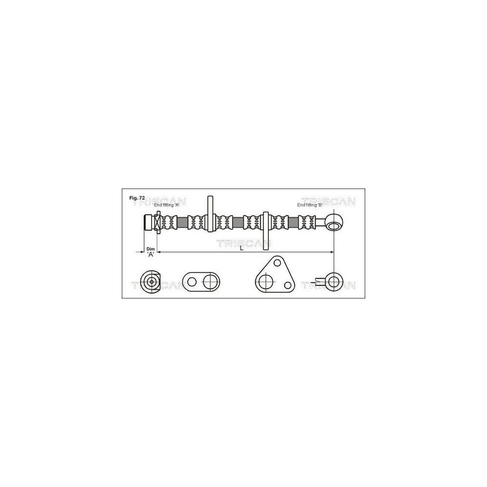 Bremsschlauch TRISCAN 8150 40110 für HONDA, Vorderachse rechts