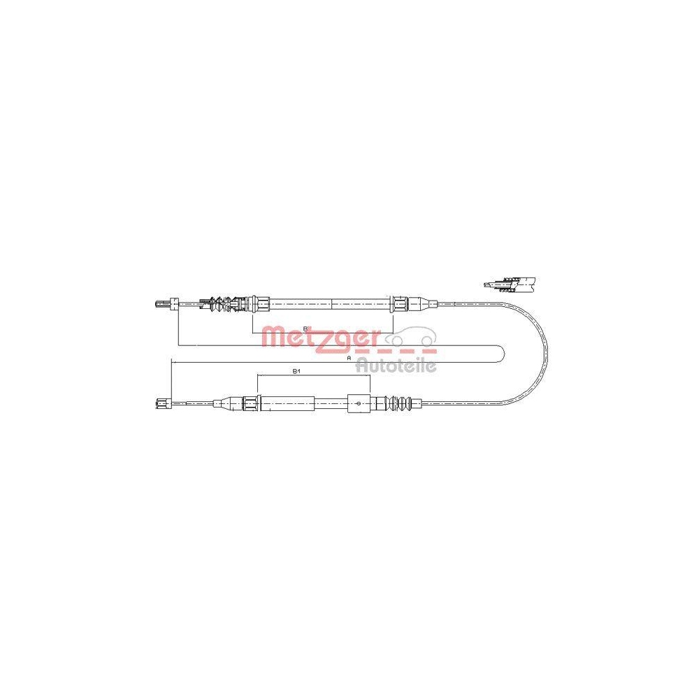 Seilzug, Feststellbremse METZGER 11.5762 für OPEL, hinten links