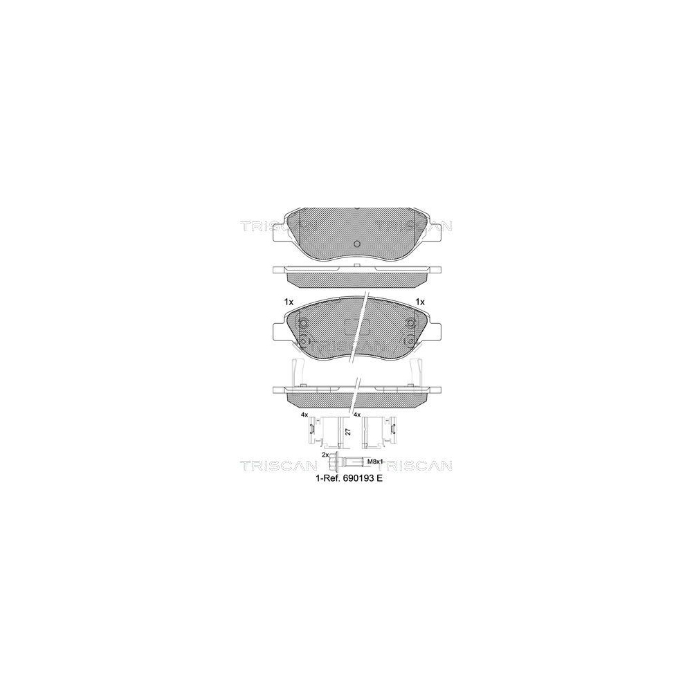 Bremsbelagsatz, Scheibenbremse TRISCAN 8110 15073 für FIAT, Vorderachse