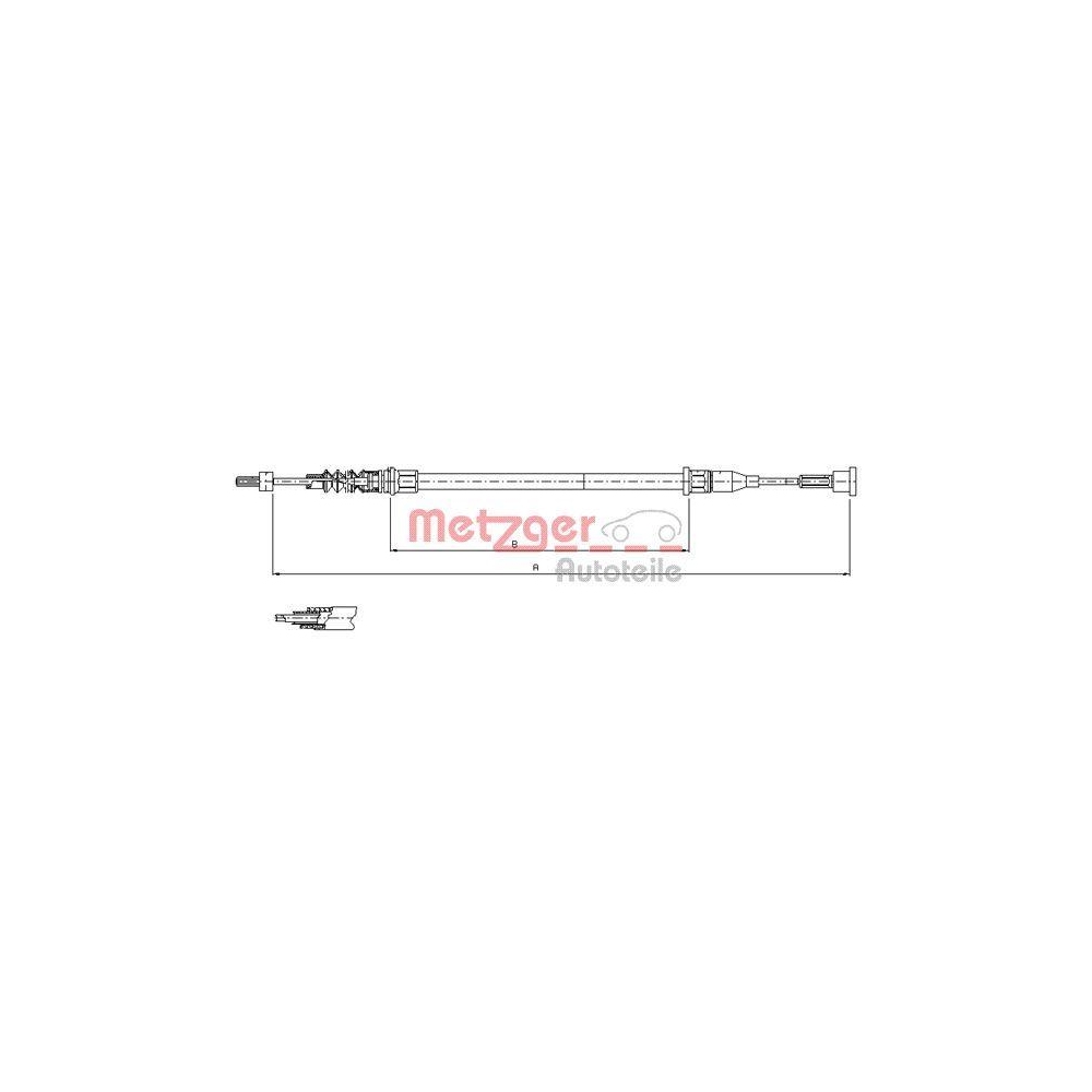Seilzug, Feststellbremse METZGER 11.5768 für OPEL, hinten rechts