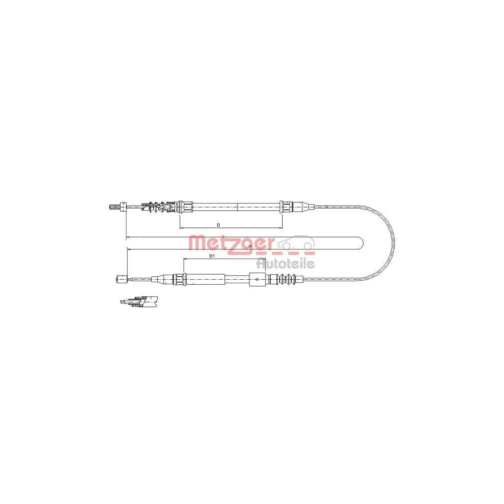 Seilzug, Feststellbremse METZGER 11.5769 für OPEL, hinten links