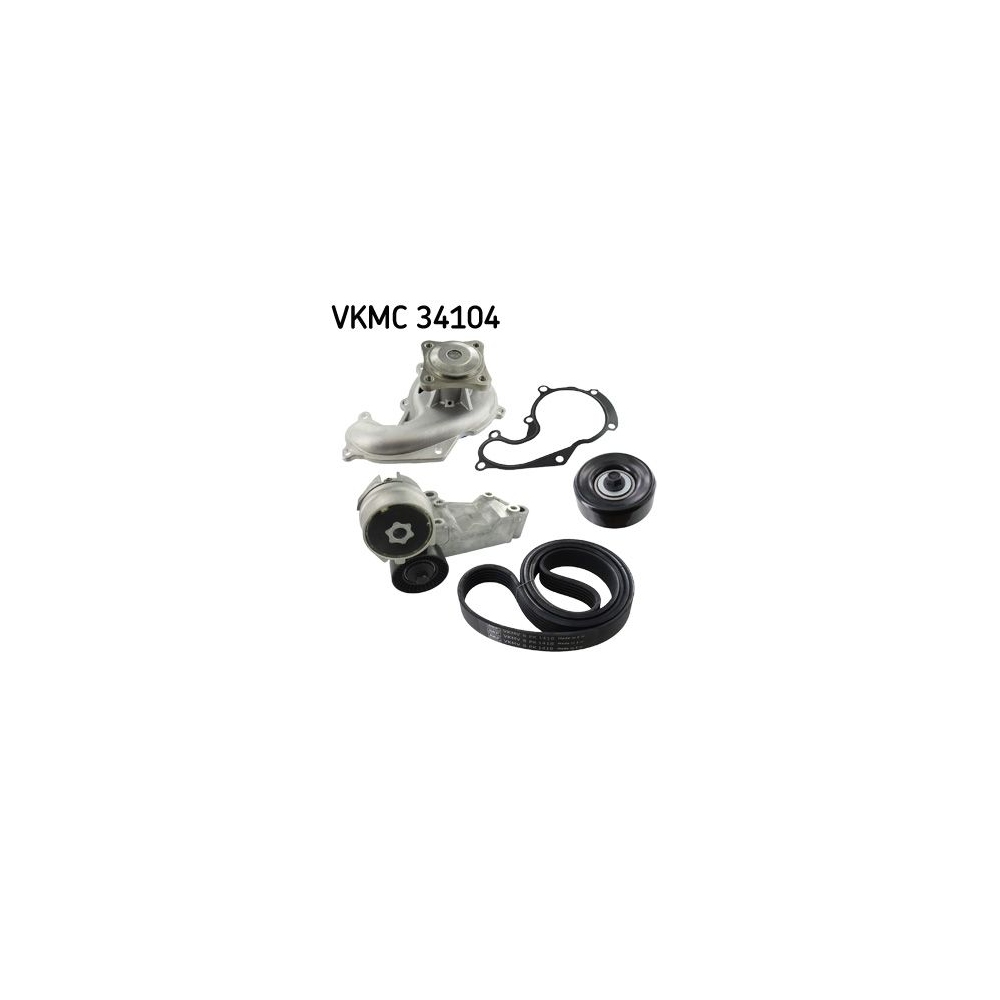 Wasserpumpe + Keilrippenriemensatz SKF VKMC 34104 für FORD