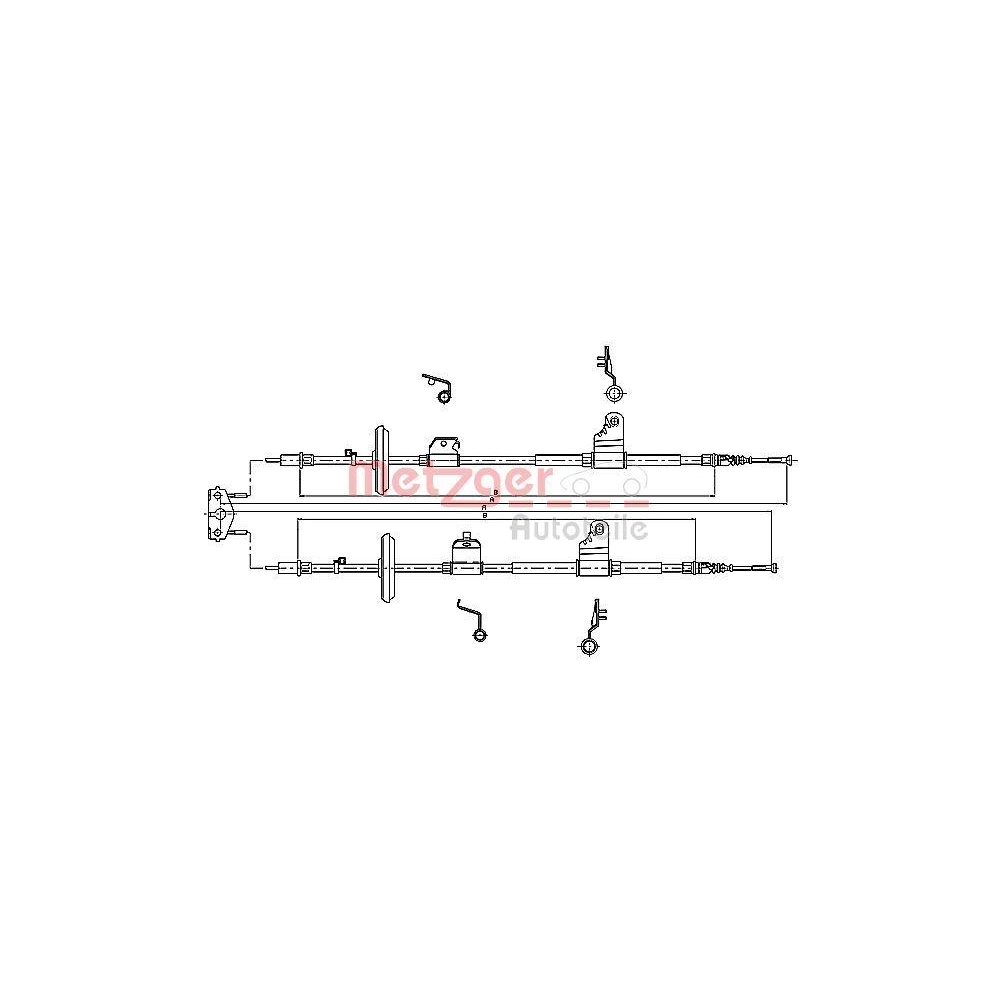 Seilzug, Feststellbremse METZGER 11.5778 für OPEL, hinten
