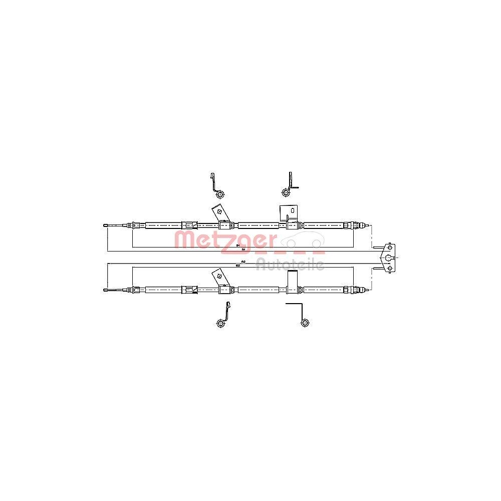 Seilzug, Feststellbremse METZGER 11.5780 für OPEL, hinten