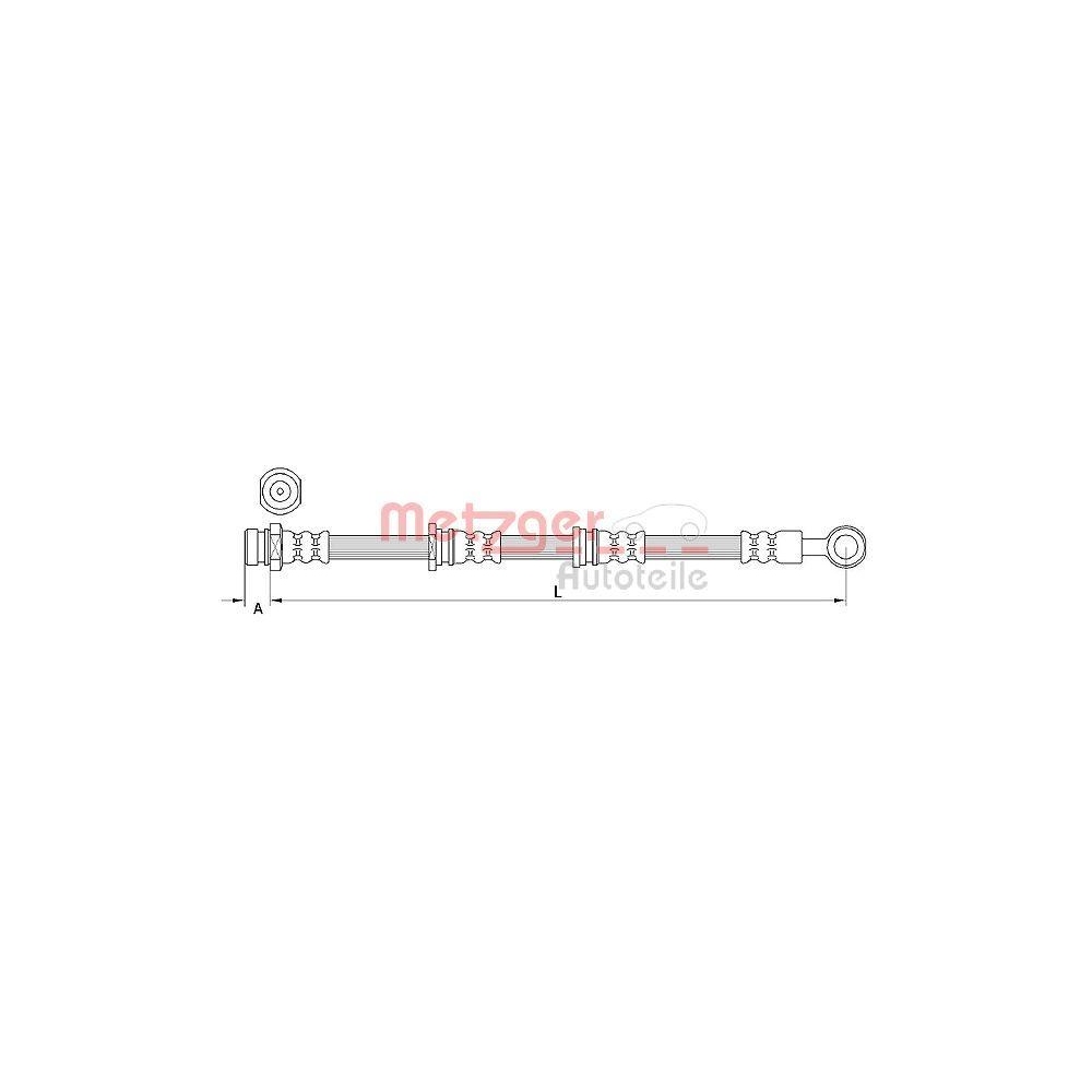 Bremsschlauch METZGER 4110917 für MITSUBISHI, Vorderachse links