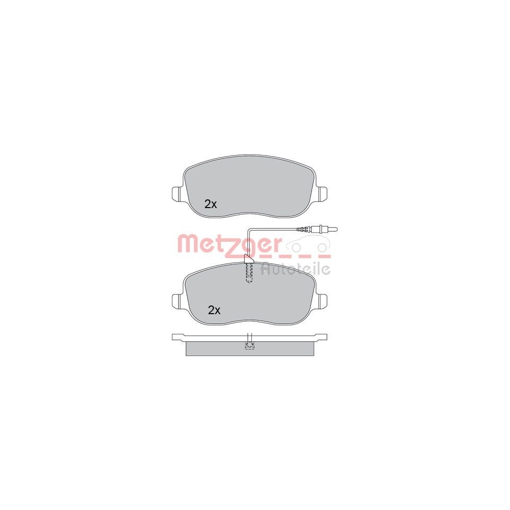 Bremsbelagsatz, Scheibenbremse METZGER 1170232 für CITROËN FIAT PEUGEOT