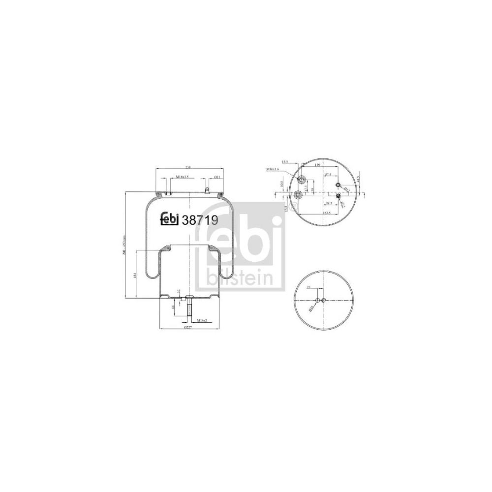 Febi Bilstein 38719 Luftfederbalg mit Stahlkolben und Kolbenstange , 1 Stück