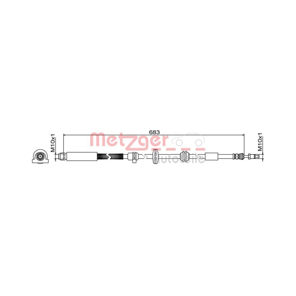 Bremsschlauch METZGER 4110949 GREENPARTS für BMW, Vorderachse links