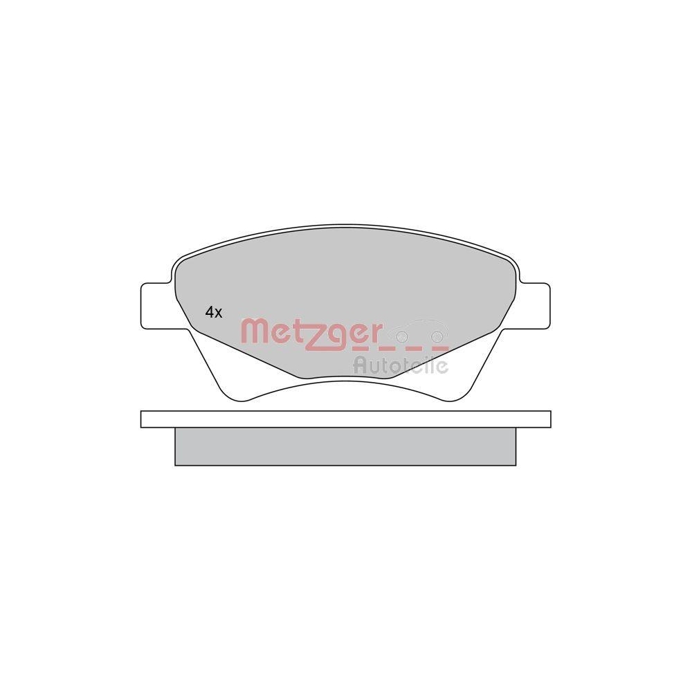 Bremsbelagsatz, Scheibenbremse METZGER 1170255 für RENAULT, Vorderachse