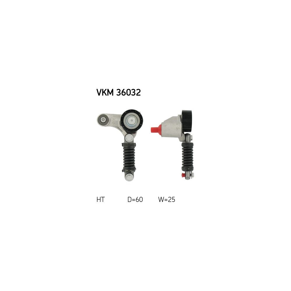 Spannrolle, Keilrippenriemen SKF VKM 36032 für MITSUBISHI RENAULT VOLVO, mitte