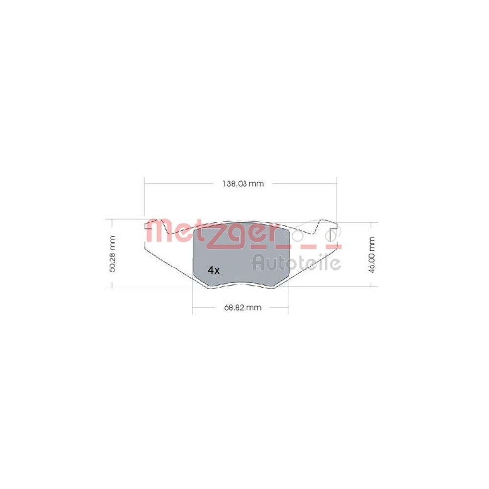 Bremsbelagsatz, Scheibenbremse METZGER 1170257 für VAG, Vorderachse