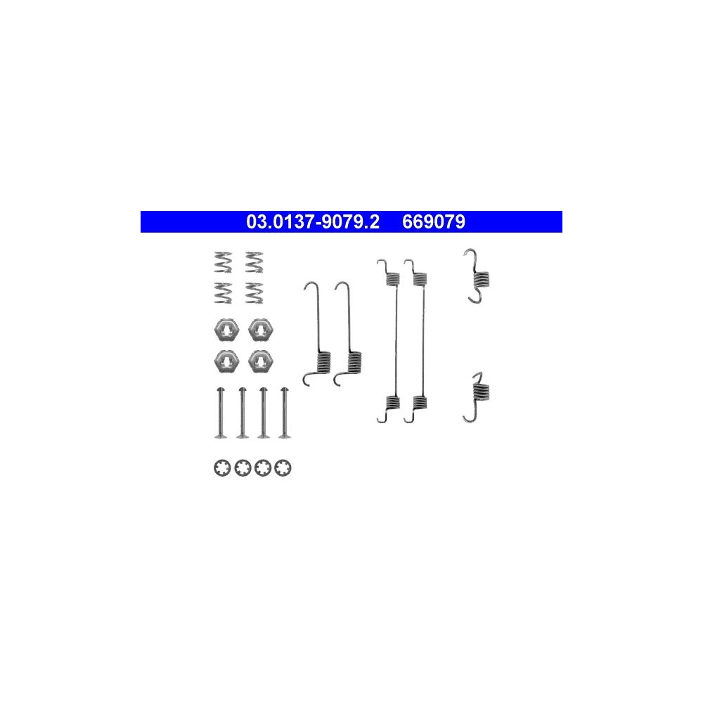 Zubehörsatz, Bremsbacken ATE 03.0137-9079.2 für CITROËN PEUGEOT, Hinterachse