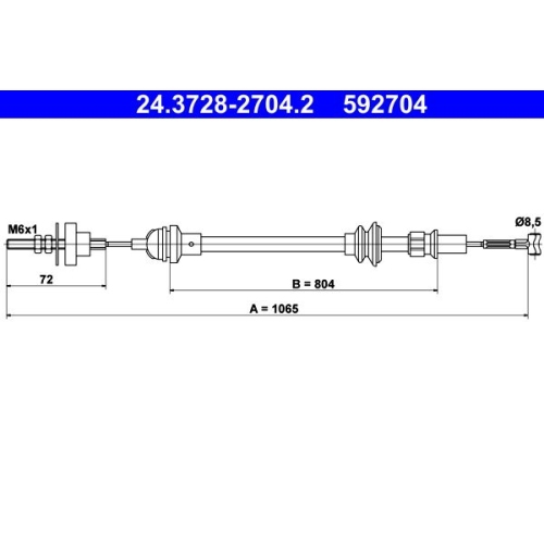 Seilzug, Kupplungsbetätigung ATE 24.3728-2704.2 für SEAT