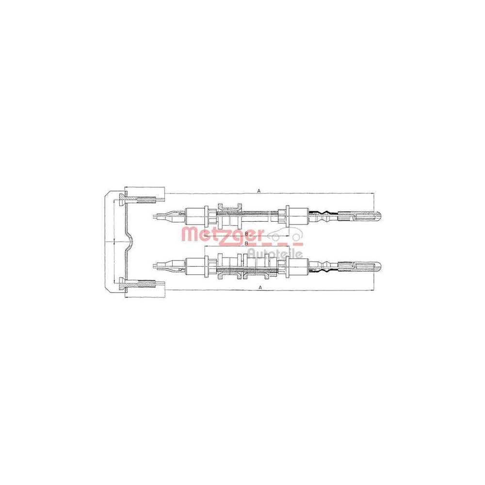 Seilzug, Feststellbremse METZGER 11.5971 für OPEL, hinten
