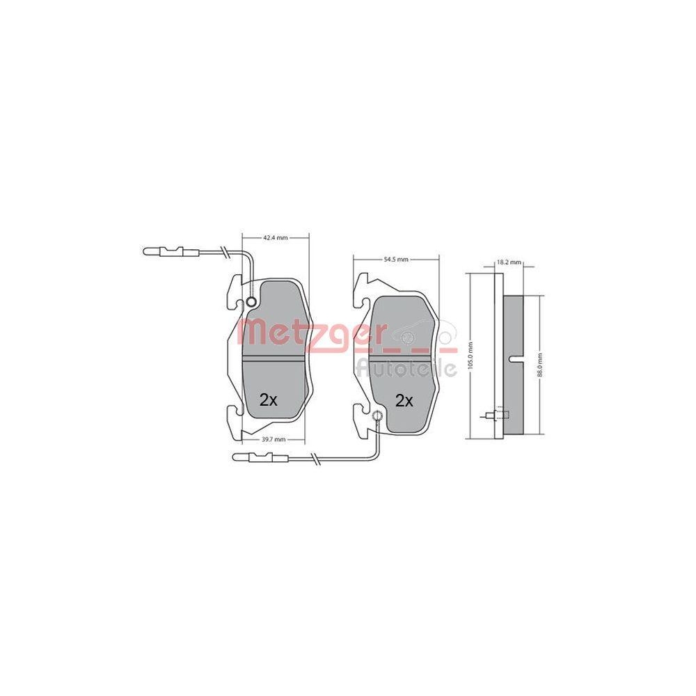 Bremsbelagsatz, Scheibenbremse METZGER 1170260 für CITROËN PEUGEOT RENAULT