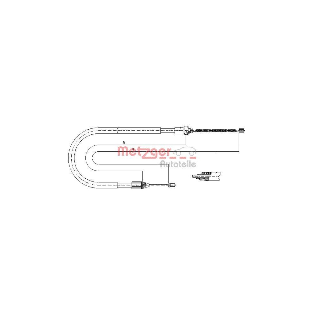 Seilzug, Feststellbremse METZGER 11.6583 für RENAULT, hinten rechts