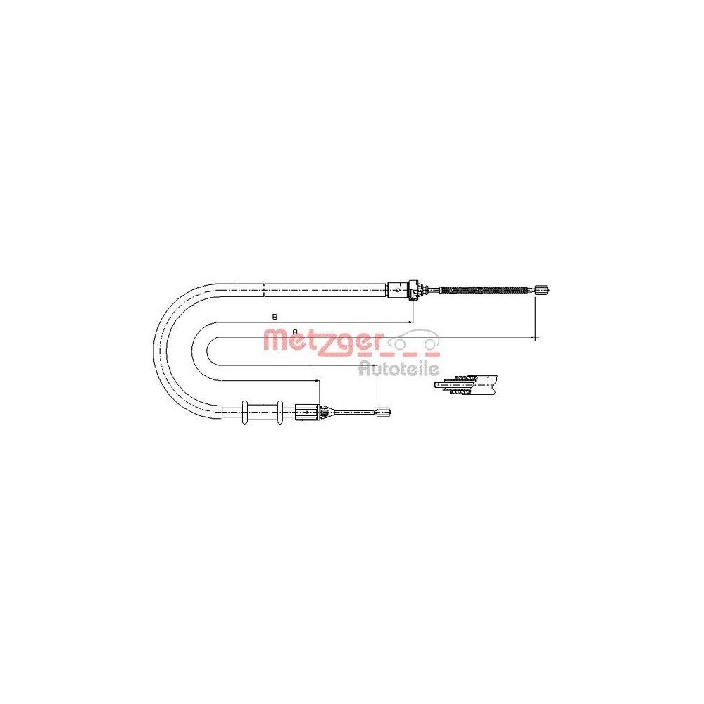 Seilzug, Feststellbremse METZGER 11.6675 f&uuml;r RENAULT, hinten links