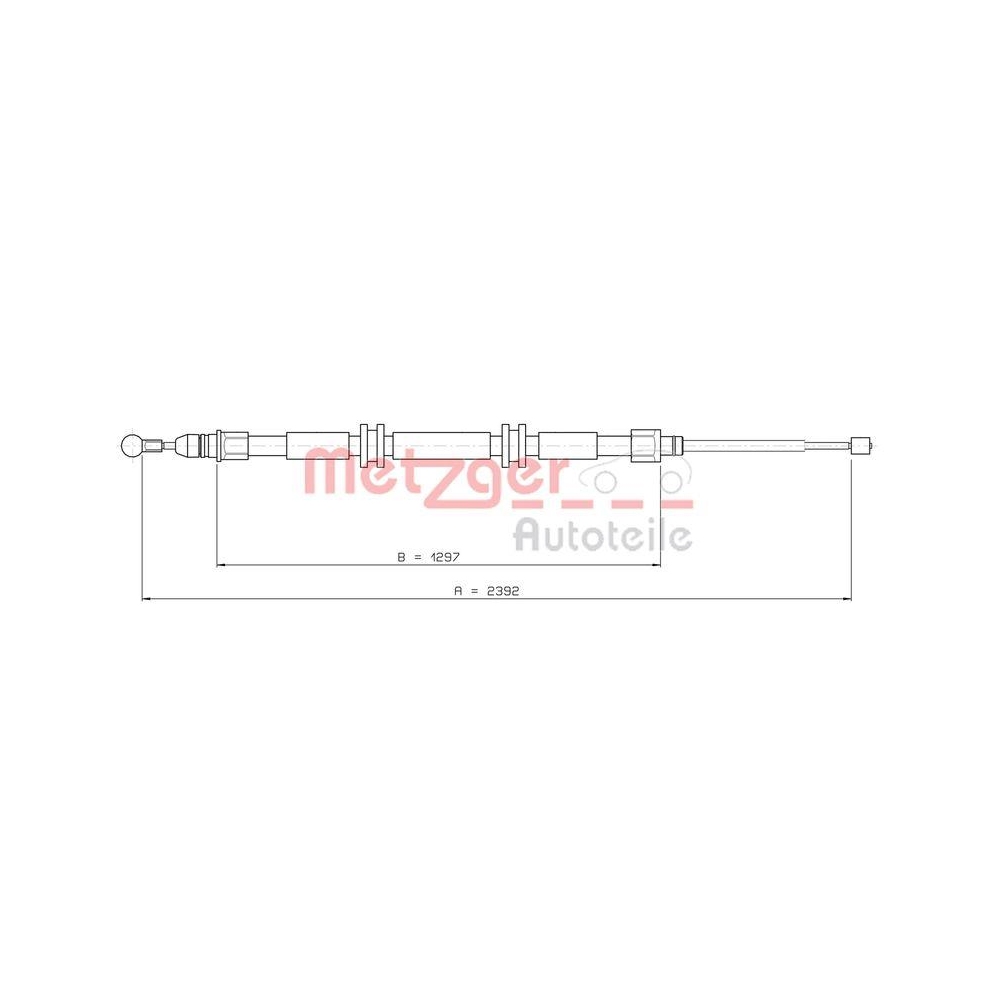 Seilzug, Feststellbremse METZGER 11.6686 GREENPARTS für RENAULT, hinten links