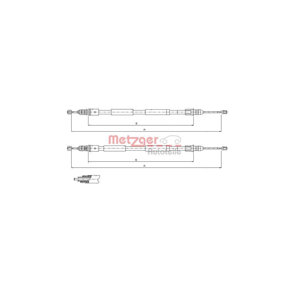 Seilzug, Feststellbremse METZGER 11.6771 für RENAULT, hinten links