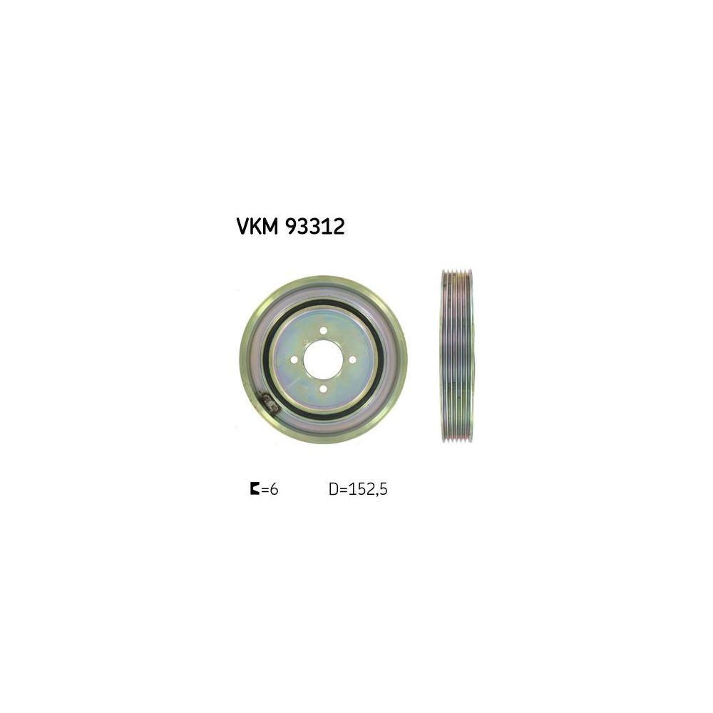 Riemenscheibe, Kurbelwelle SKF VKM 93312 für CITROËN PEUGEOT