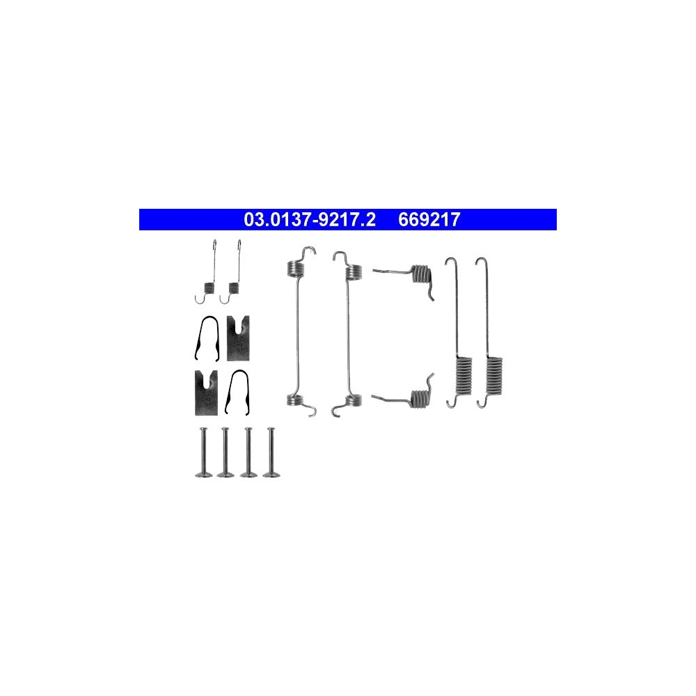 Zubehörsatz, Bremsbacken ATE 03.0137-9217.2 für FORD, Hinterachse