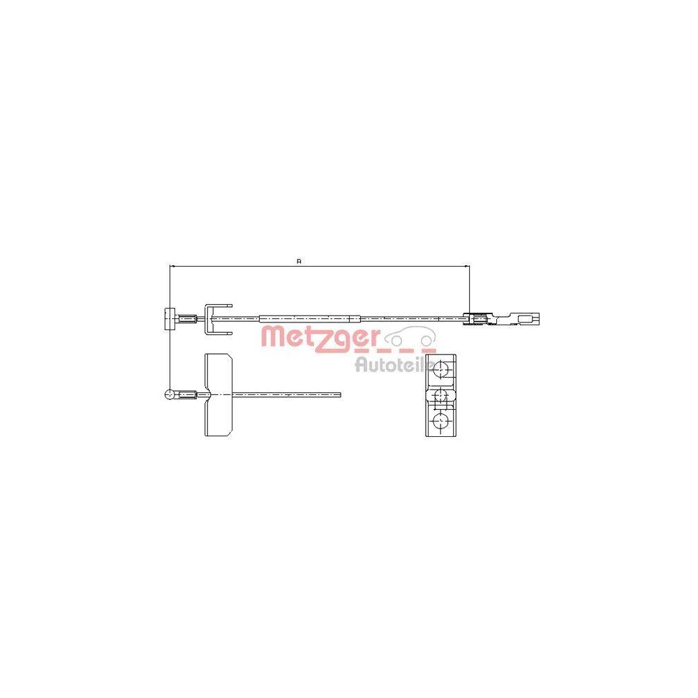 Seilzug, Feststellbremse METZGER 11.6803 für OPEL RENAULT GENERAL MOTORS, mitte