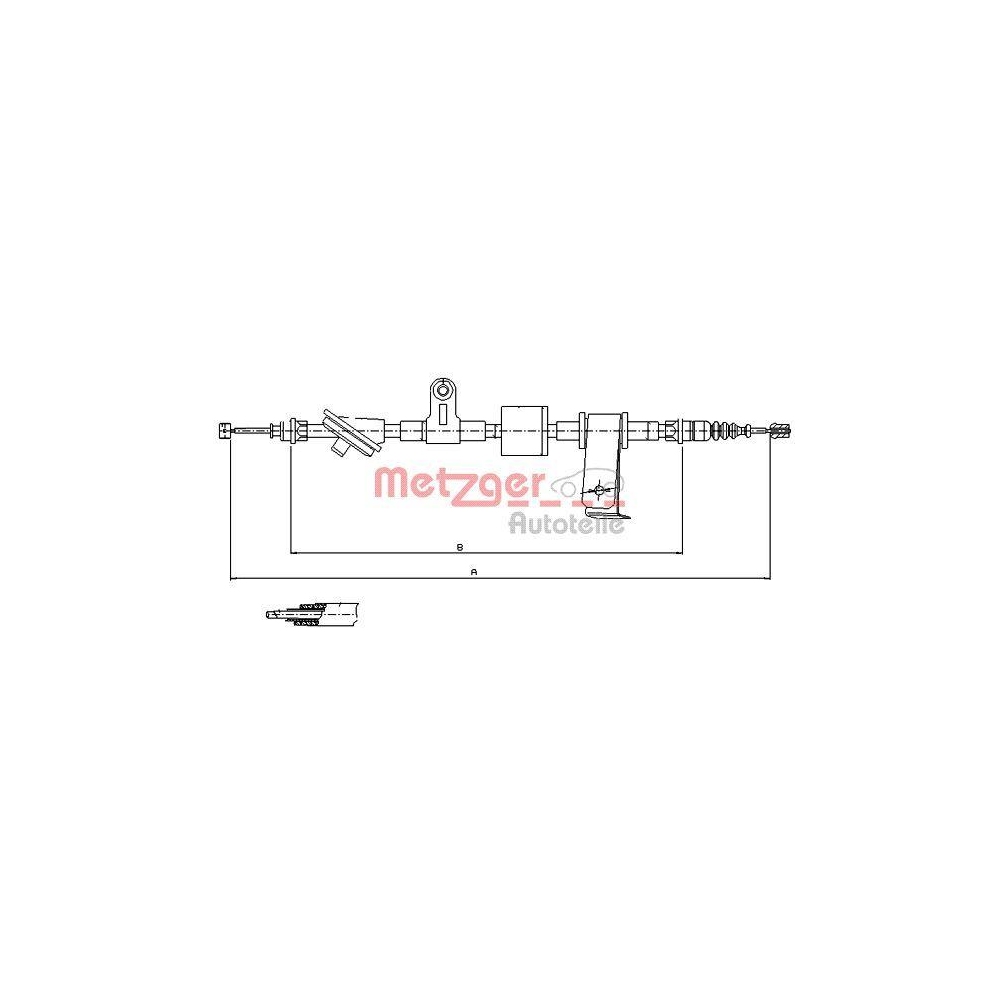 Seilzug, Feststellbremse METZGER 12.0101 für ALFA ROMEO, hinten rechts