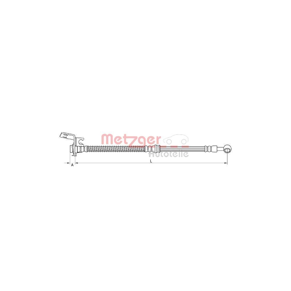 Bremsschlauch METZGER 4111048 für HYUNDAI, Hinterachse links