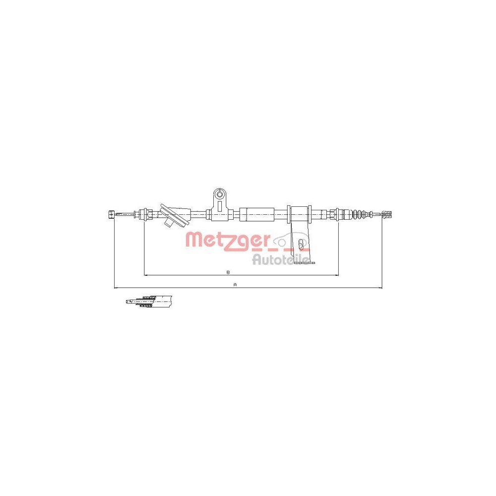 Seilzug, Feststellbremse METZGER 12.0102 für ALFA ROMEO, hinten links
