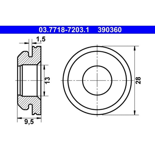 Dichtung, Unterdruck-Anschlussstutzen BKV ATE 03.7718-7203.1 für BMW FORD JAGUAR