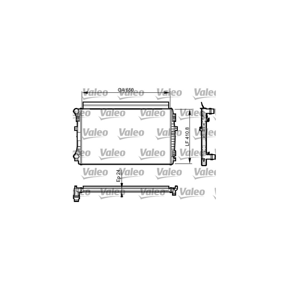 Kühler, Motorkühlung VALEO 735558 für AUDI SEAT SKODA VW