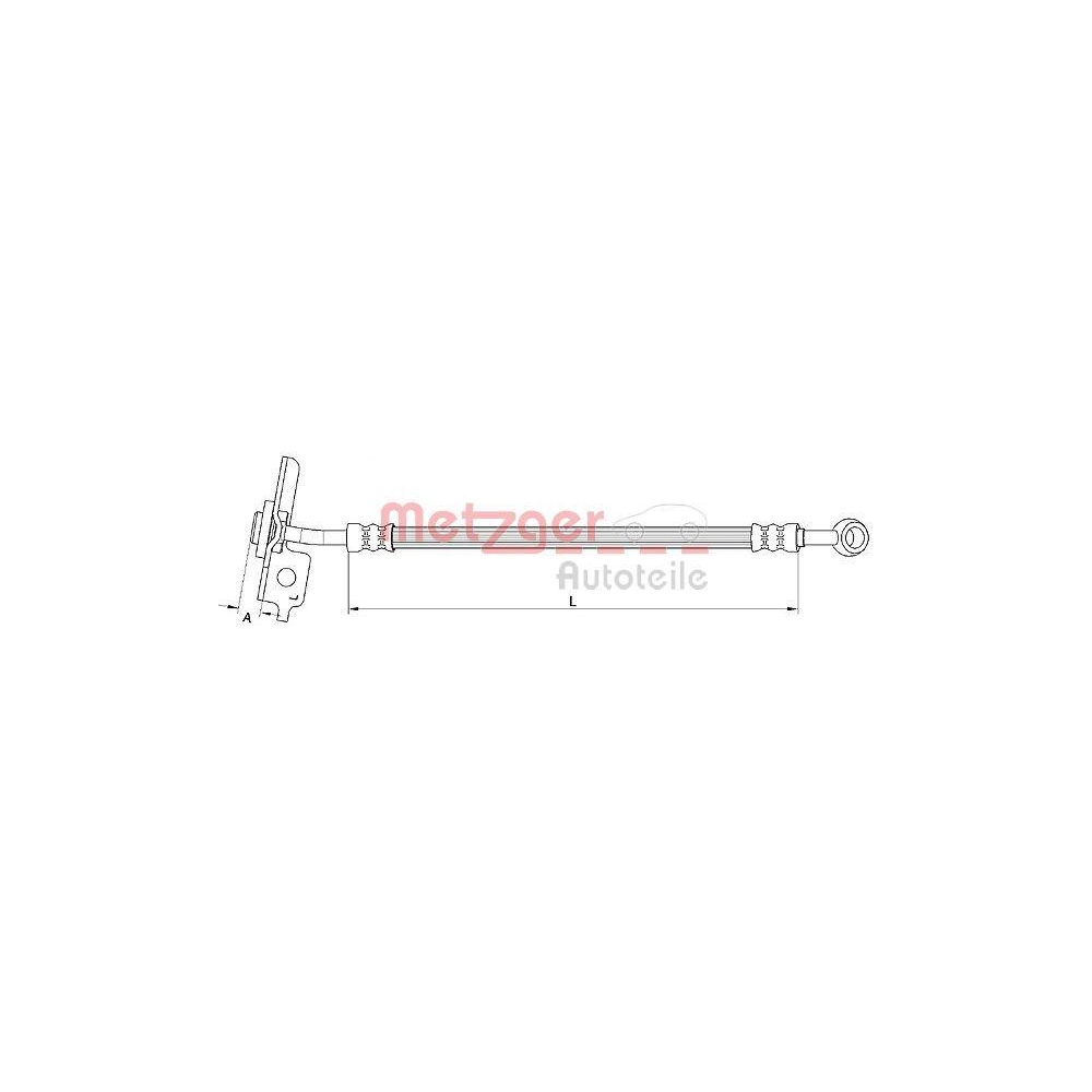 Bremsschlauch METZGER 4111055 für HYUNDAI, Vorderachse links