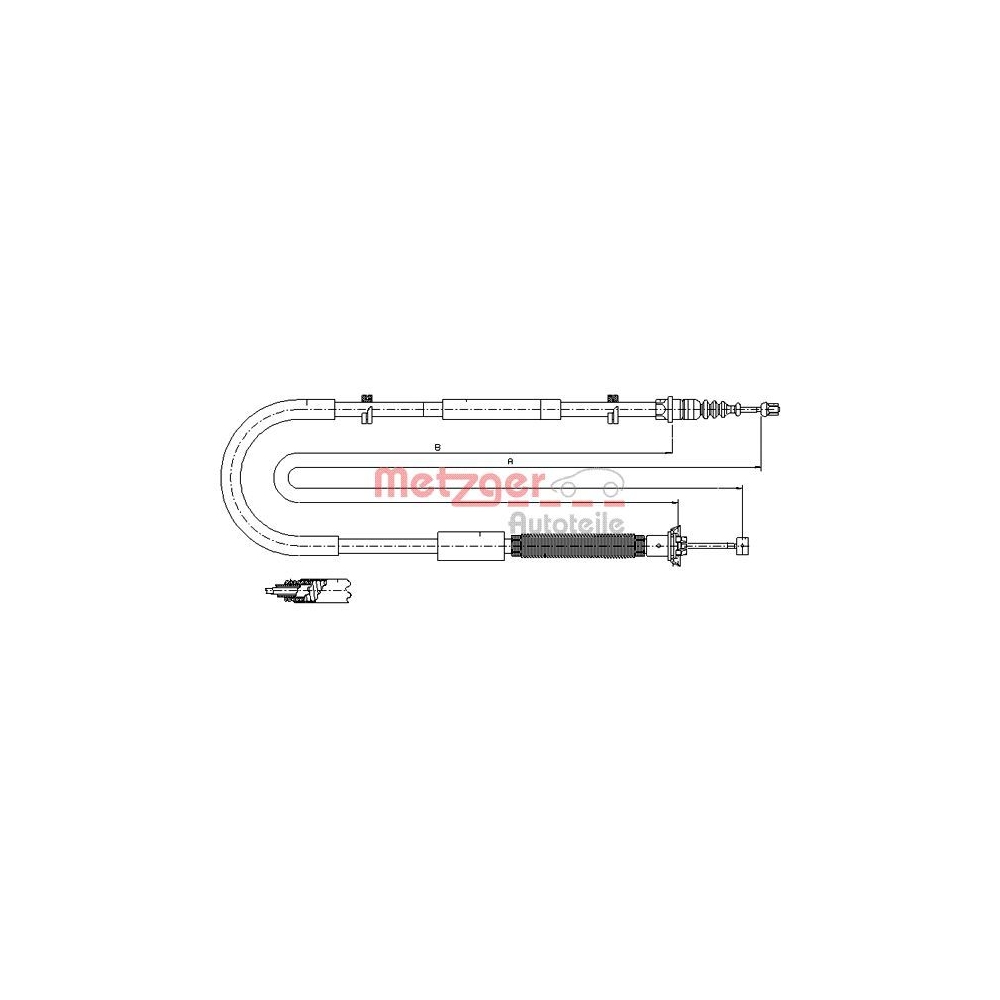 Seilzug, Feststellbremse METZGER 12.0703 für FIAT, hinten links
