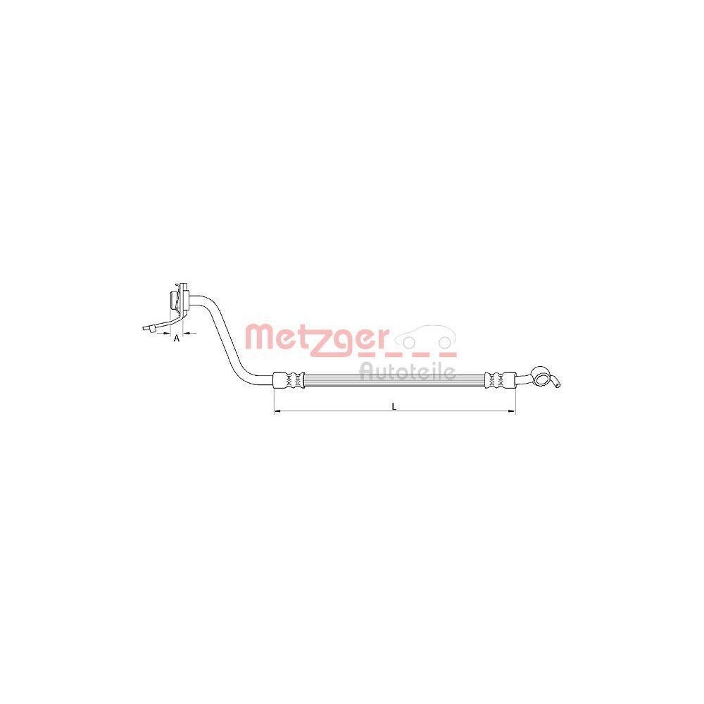 Bremsschlauch METZGER 4111056 f&uuml;r HYUNDAI, Hinterachse links